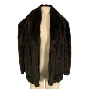 Vintage Orleon De Paris Faux Fur Coat Size Small